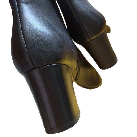 Arezzo Jemma Sleek Black Mid Block Ankle Boot Sz 7 - Picture 4 of 10